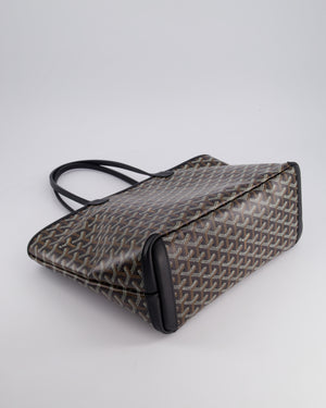 Goyard Black PM Artois Tote Bag in Goyardine Canvas with Silver Zip Detail