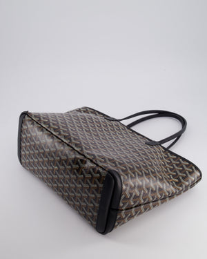 Goyard Black PM Artois Tote Bag in Goyardine Canvas with Silver Zip Detail