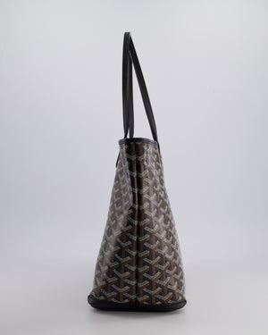 Goyard Black PM Artois Tote Bag in Goyardine Canvas with Silver Zip Detail