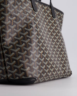 Goyard Black PM Artois Tote Bag in Goyardine Canvas with Silver Zip Detail
