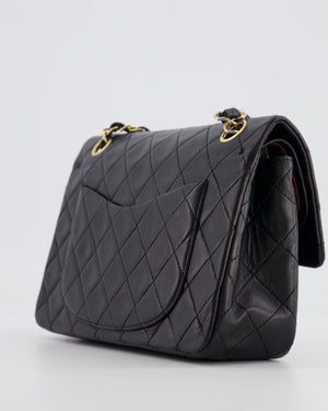 Chanel Vintage Black Small Classic Double Flap Bag in Lambskin Leather with 24k Gold Hardware