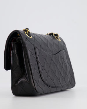 Chanel Vintage Black Small Classic Double Flap Bag in Lambskin Leather with 24k Gold Hardware