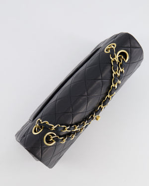 Chanel Vintage Black Small Classic Double Flap Bag in Lambskin Leather with 24k Gold Hardware