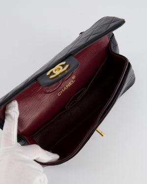 Chanel Vintage Black Small Classic Double Flap Bag in Lambskin Leather with 24k Gold Hardware