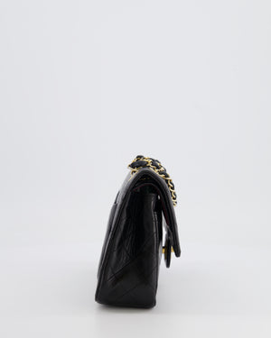 Chanel Vintage Black Small Classic Double Flap Bag in Lambskin Leather with 24k Gold Hardware