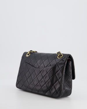 Chanel Vintage Black Small Classic Double Flap Bag in Lambskin Leather with 24k Gold Hardware