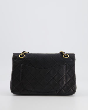 Chanel Vintage Black Small Classic Double Flap Bag in Lambskin Leather with 24k Gold Hardware