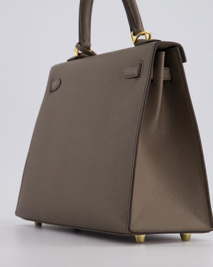 *RARE* Hermès Kelly Sellier Bag 25cm in Gris Etain Epsom Leather with Gold Hardware