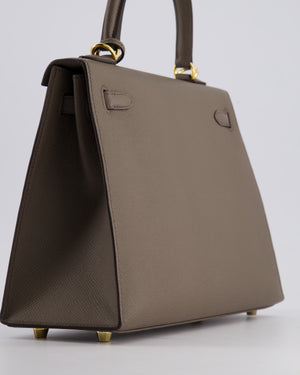 *RARE* Hermès Kelly Sellier Bag 25cm in Gris Etain Epsom Leather with Gold Hardware