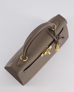 *RARE* Hermès Kelly Sellier Bag 25cm in Gris Etain Epsom Leather with Gold Hardware