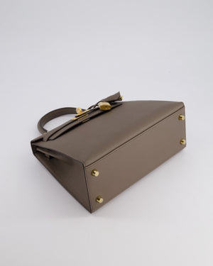 *RARE* Hermès Kelly Sellier Bag 25cm in Gris Etain Epsom Leather with Gold Hardware