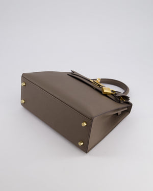 *RARE* Hermès Kelly Sellier Bag 25cm in Gris Etain Epsom Leather with Gold Hardware