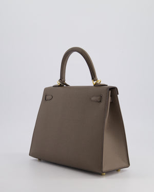 *RARE* Hermès Kelly Sellier Bag 25cm in Gris Etain Epsom Leather with Gold Hardware