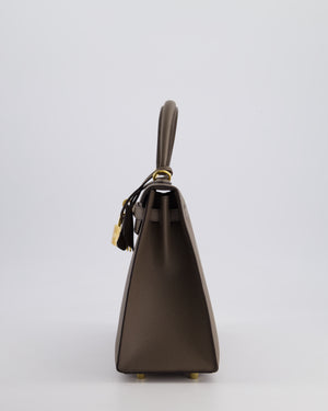 *RARE* Hermès Kelly Sellier Bag 25cm in Gris Etain Epsom Leather with Gold Hardware