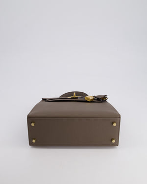 *RARE* Hermès Kelly Sellier Bag 25cm in Gris Etain Epsom Leather with Gold Hardware