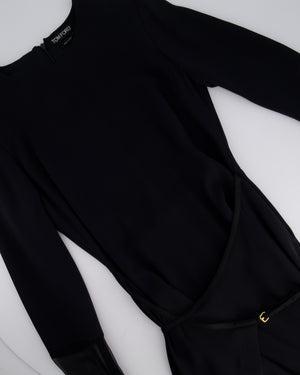 Tom Ford Long Sleeve Maxi Dress With Wrap Over Belt Detail Size IT 40 (UK 8)