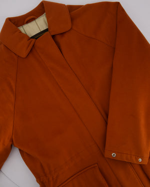 Loro Piana Burnt Orange "Storm System" Cashmere Button Down Coat Size IT 42 (UK 10)