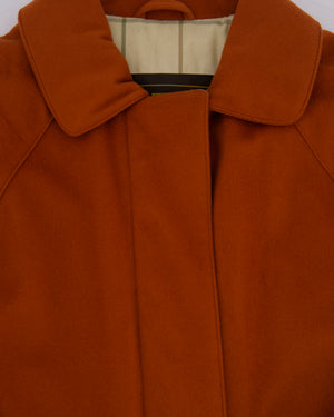Loro Piana Burnt Orange "Storm System" Cashmere Button Down Coat Size IT 42 (UK 10)