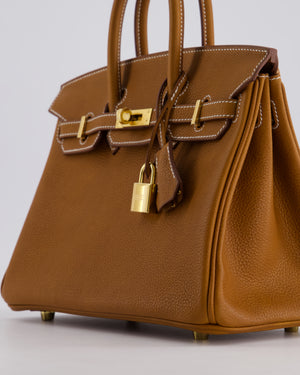 *RARE* Hermès Birkin 25cm Retourne in Fauve Barenia Faubourg Leather with gold Hardware