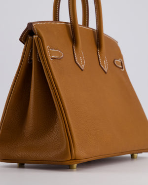 *RARE* Hermès Birkin 25cm Retourne in Fauve Barenia Faubourg Leather with gold Hardware
