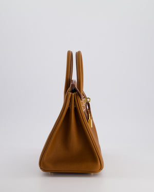 *RARE* Hermès Birkin 25cm Retourne in Fauve Barenia Faubourg Leather with gold Hardware