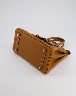 *RARE* Hermès Birkin 25cm Retourne in Fauve Barenia Faubourg Leather with gold Hardware