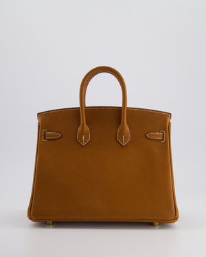 *RARE* Hermès Birkin 25cm Retourne in Fauve Barenia Faubourg Leather with gold Hardware