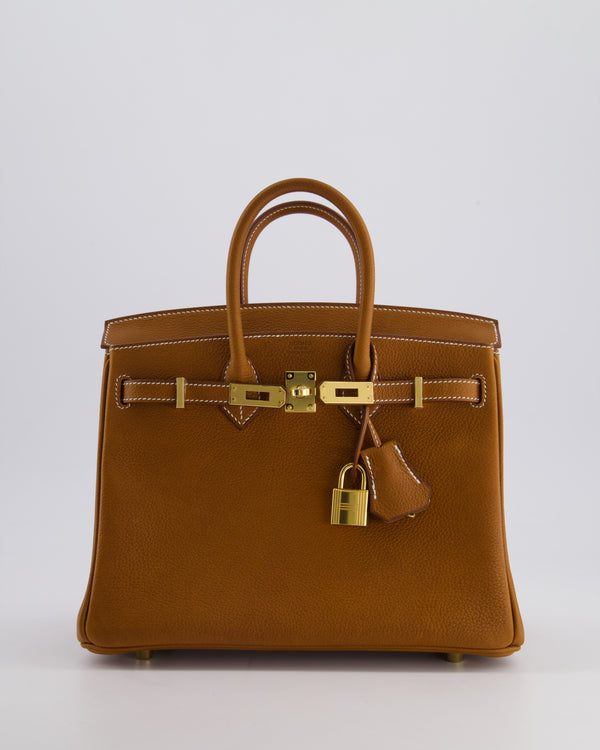 *RARE* Hermès Birkin 25cm Retourne in Fauve Barenia Faubourg Leather with gold Hardware