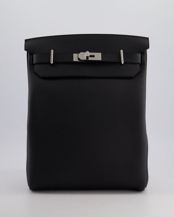 *RARE* Hermès Hac a Dos GM Backpack Bag in Nior Togo Leather With Palladium Hardware