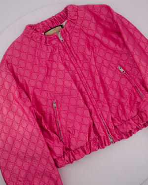 Gucci Pink Silk Monogram Jacket Size IT 38 (UK 6)