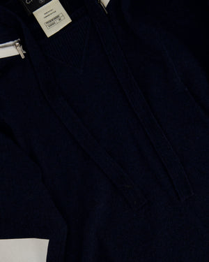 Chanel Navy Two-Piece Cashmere Tracksuit Set with Detachable Hood Detail Size FR 40 (UK 12)