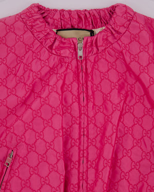 Gucci Pink Silk Monogram Jacket Size IT 38 (UK 6)