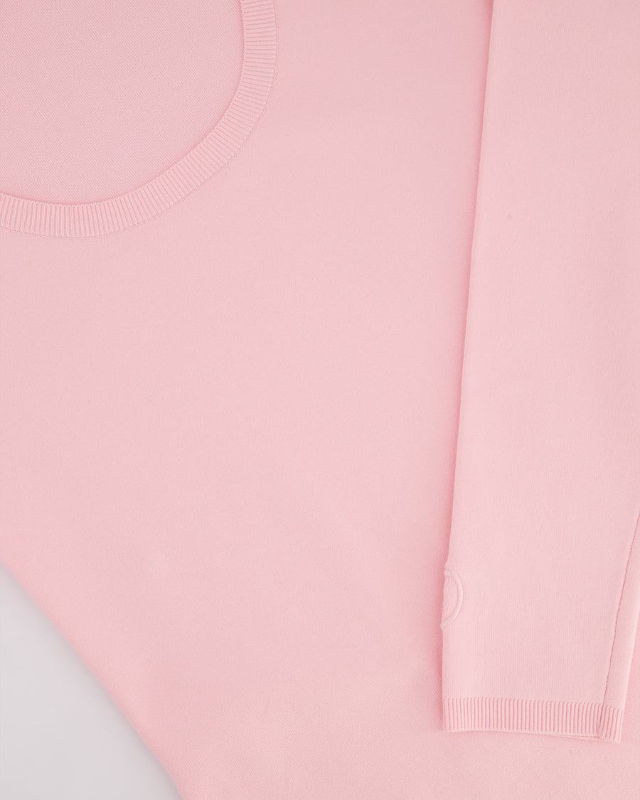 Burberry Pink Long-Sleeved Stretchy Mini Dress  With Embroidered Logo Detail Size S (UK 8)