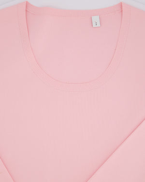 Burberry Pink Long-Sleeved Stretchy Mini Dress  With Embroidered Logo Detail Size S (UK 8)