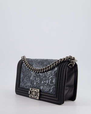 Chanel 2014 Paris/Dallas Cordoba Medium Lambskin Boy Bag with Ruthenium Hardware