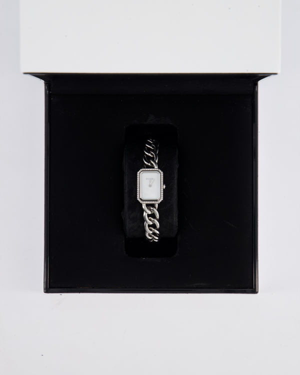 Chanel Stainless Steel Premiere H3253 Diamond and Mother of Pearl 26mm Quartz Watch