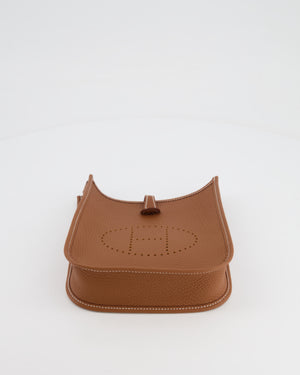 Hermès Mini Evelyne 16 Bag in Gold Clemence Leather with Palladium Hardware