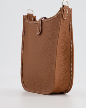 Hermès Mini Evelyne 16 Bag in Gold Clemence Leather with Palladium Hardware