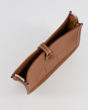 Hermès Mini Evelyne 16 Bag in Gold Clemence Leather with Palladium Hardware