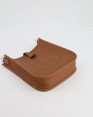 Hermès Mini Evelyne 16 Bag in Gold Clemence Leather with Palladium Hardware