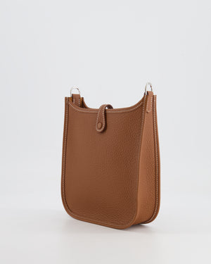 Hermès Mini Evelyne 16 Bag in Gold Clemence Leather with Palladium Hardware