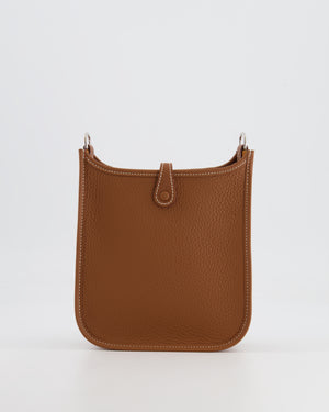 Hermès Mini Evelyne 16 Bag in Gold Clemence Leather with Palladium Hardware