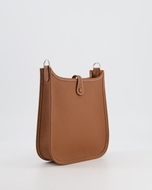 Hermès Mini Evelyne 16 Bag in Gold Clemence Leather with Palladium Hardware