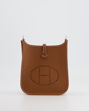 Hermès Mini Evelyne 16 Bag in Gold Clemence Leather with Palladium Hardware