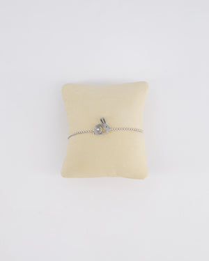 *HOT* Chopard Happy Diamonds 18K White Gold Rabbit Bracelet with 1 Floating Diamond