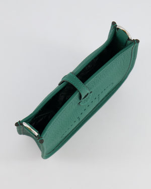 Hermès Mini Evelyne 16 Bag in Vert Moyen Clemence Leather with Palladium Hardware