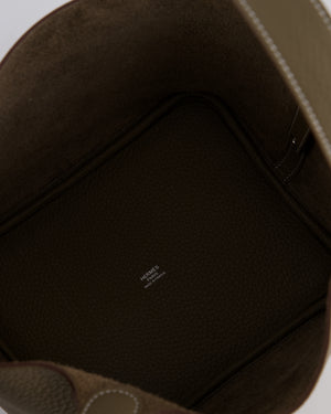 *HOT* Hermès Picotin Lock Bag 22cm in Etoupe Clemence Leather with Palladium Hardware