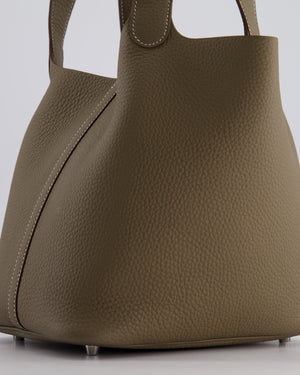 *HOT* Hermès Picotin Lock Bag 22cm in Etoupe Clemence Leather with Palladium Hardware