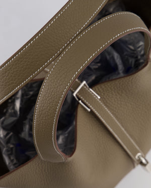 *HOT* Hermès Picotin Lock Bag 22cm in Etoupe Clemence Leather with Palladium Hardware