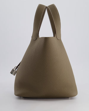 *HOT* Hermès Picotin Lock Bag 22cm in Etoupe Clemence Leather with Palladium Hardware
